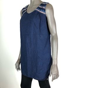 Boho style Solitaire tunic w/ pockets & stitching